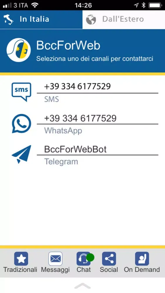 BccForWeb Servizio Clienti Ekran Görüntüleri