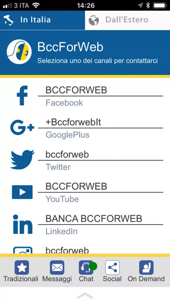 BccForWeb Servizio Clienti Ekran Görüntüleri