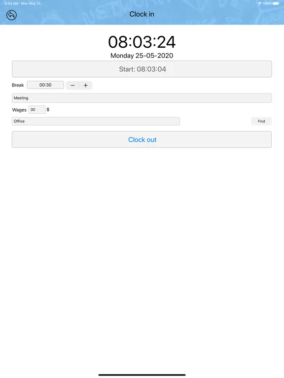 Screenshot di Time Sheet - Employee iPad 