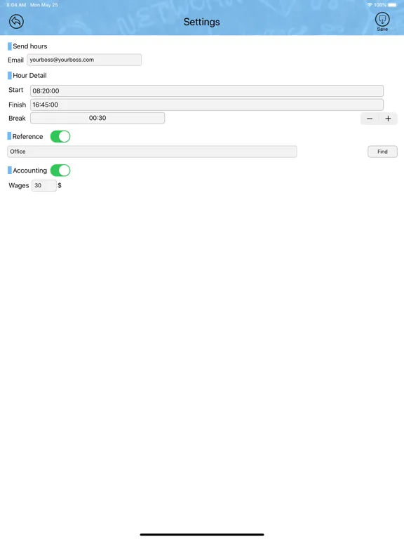 Screenshot di Time Sheet - Employee iPad 