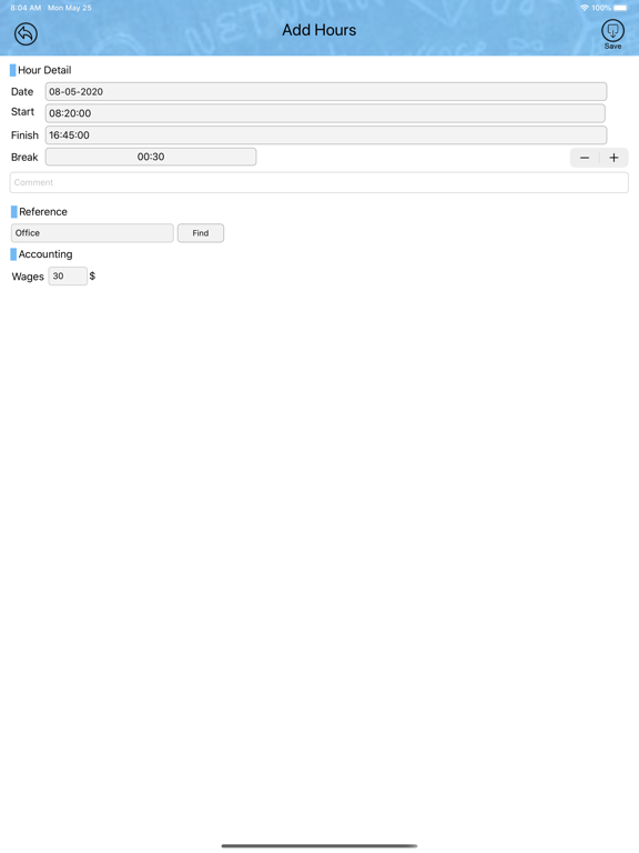 Time Sheet - Employee iPad 应用截图