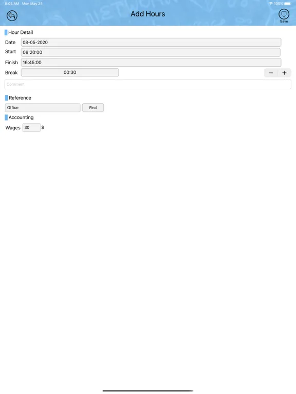 Screenshot di Time Sheet - Employee iPad 