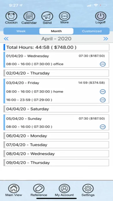 Screenshot di Time Sheet - Employee