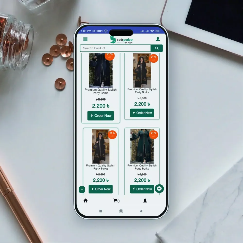 Zrzuty ekranu Sobpabe Ecommerce App