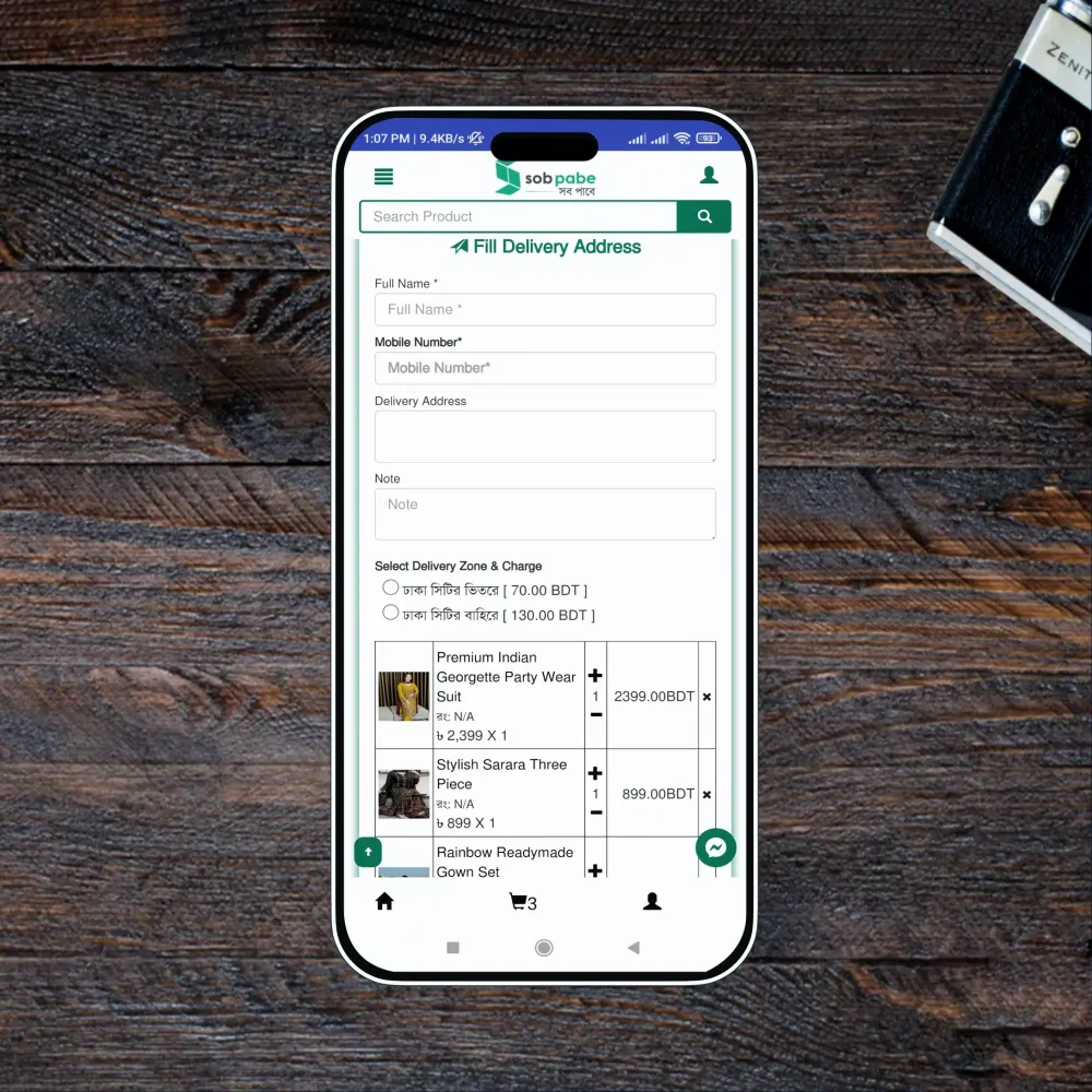 Zrzuty ekranu Sobpabe Ecommerce App