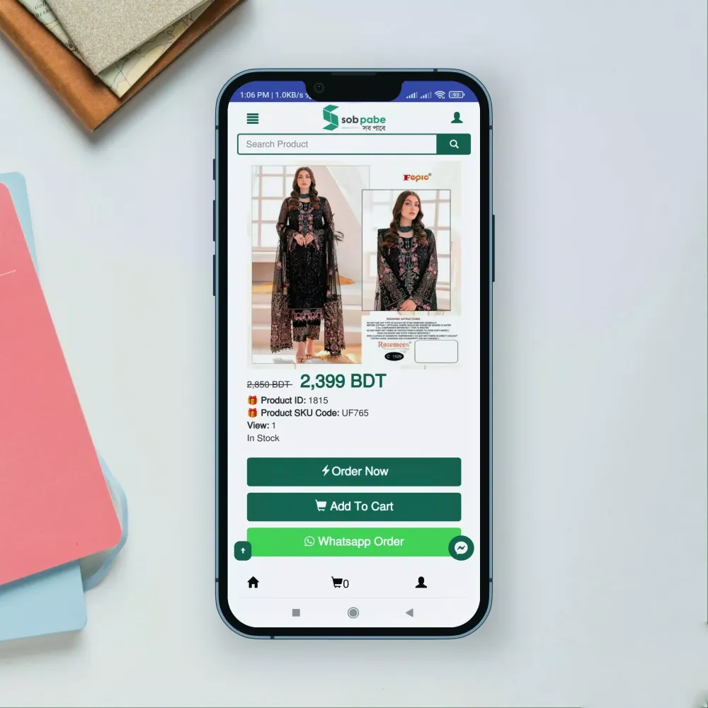 Zrzuty ekranu Sobpabe Ecommerce App