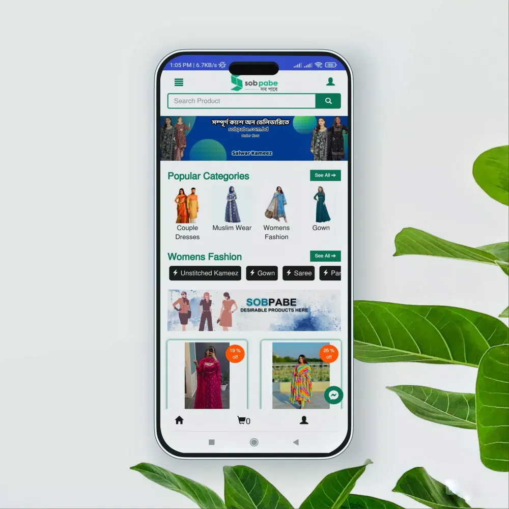 Zrzuty ekranu Sobpabe Ecommerce App