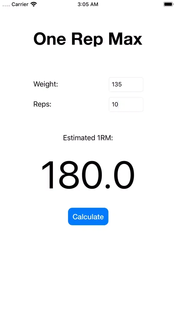 Capturas de pantalla de 1RM Calculator - Simple