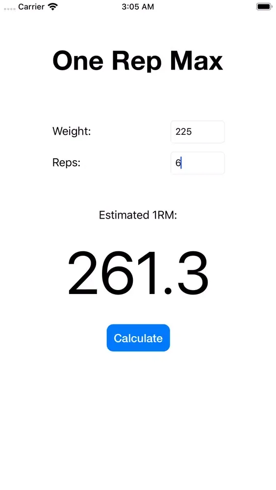 Capturas de pantalla de 1RM Calculator - Simple