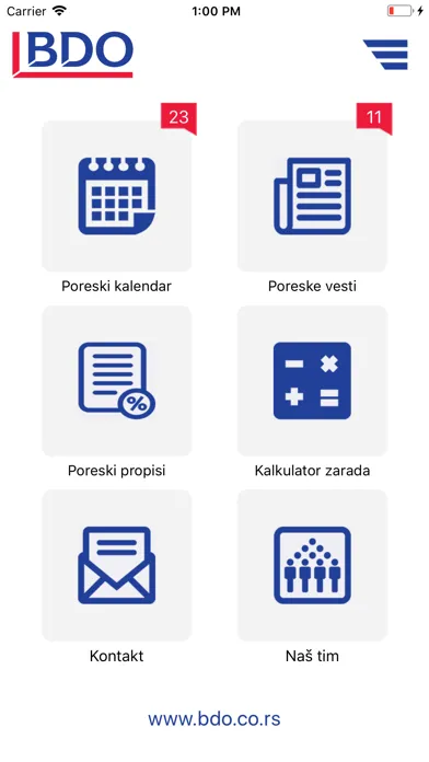 Zrzuty ekranu BDO Tax News