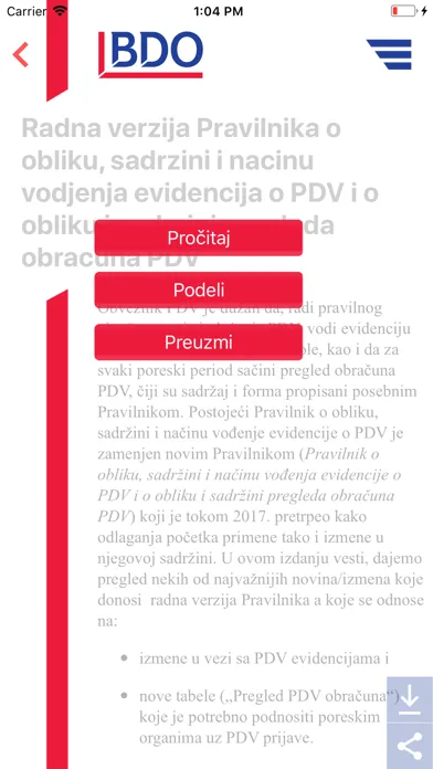 Zrzuty ekranu BDO Tax News