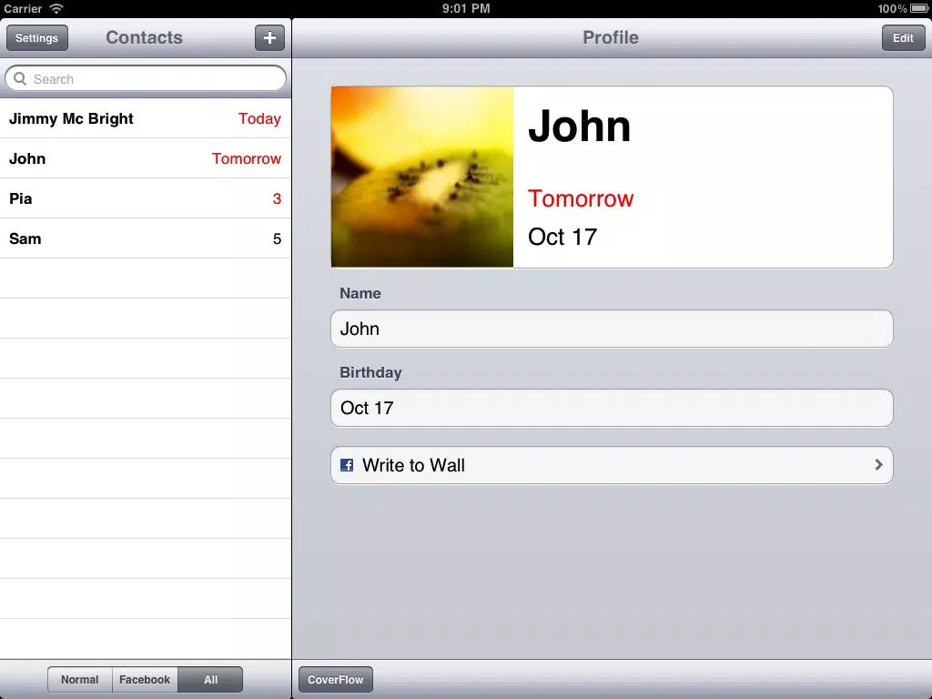Birthday Reminder Plus iPad  স্ক্রিনশট