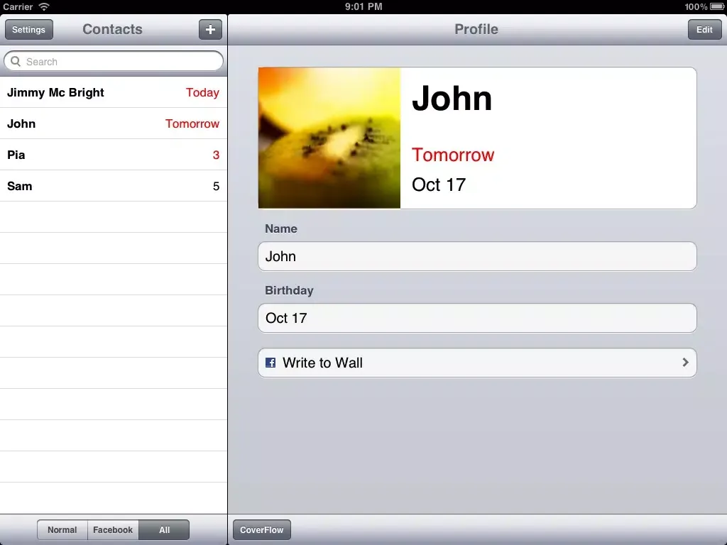 Birthday Reminder Plus iPad  스크린샷