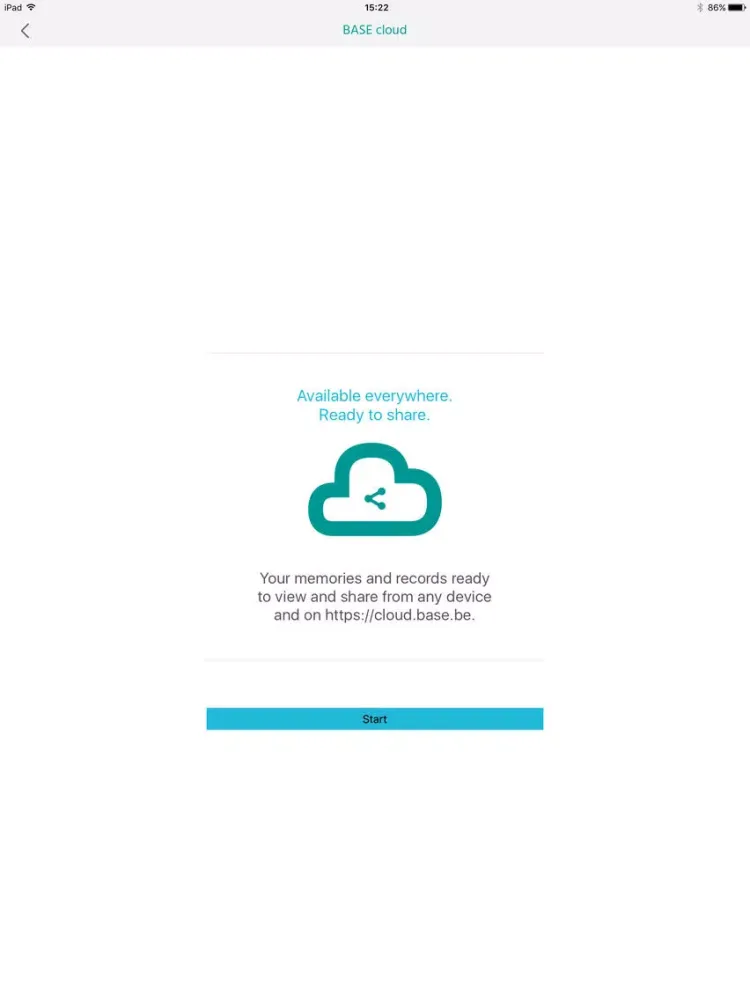 Ảnh chụp màn hình của BASE cloud iPad 