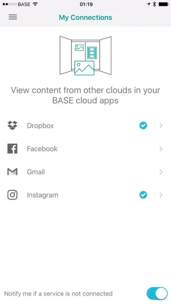 Ảnh chụp màn hình của BASE cloud