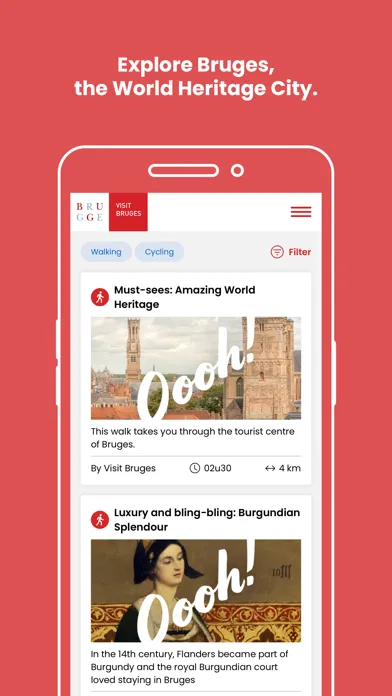 Ảnh chụp màn hình của Visit Bruges route app