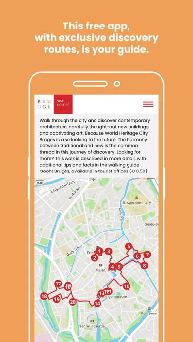 Ảnh chụp màn hình của Visit Bruges route app