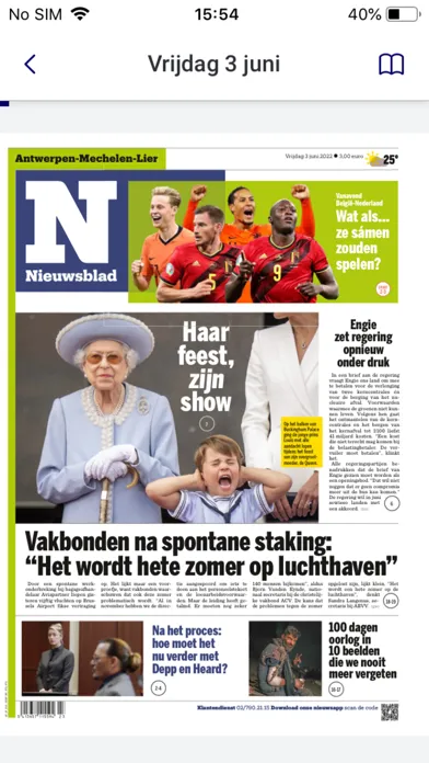 Capturas de tela do Nieuwsblad Krant