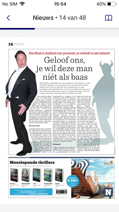 Capturas de tela do Nieuwsblad Krant