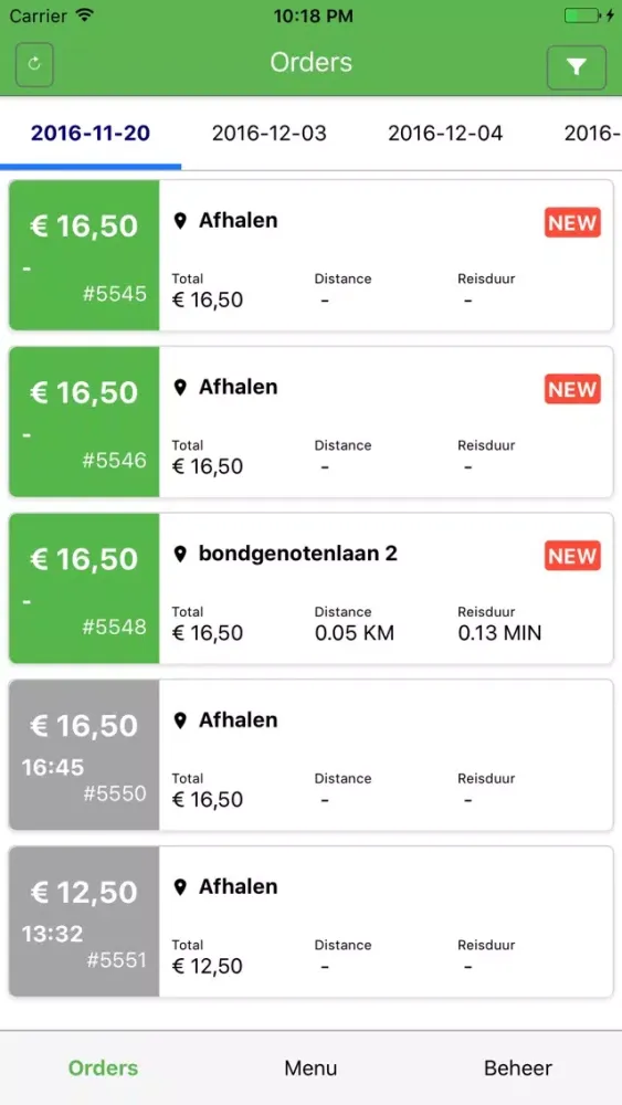 Eatonline Dashboard Screenshots