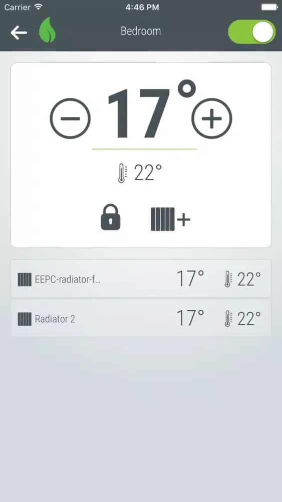 ภาพหน้าจอของ EEPC radiator controller