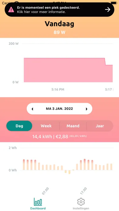 Capturas de tela do Flow Energy Dashboard