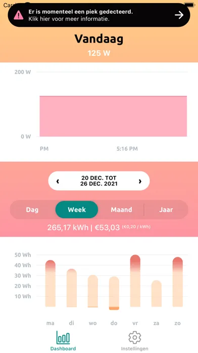 Capturas de tela do Flow Energy Dashboard