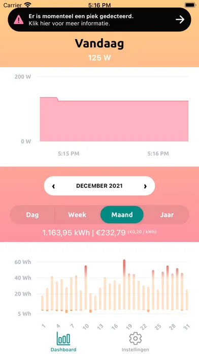 Capturas de tela do Flow Energy Dashboard