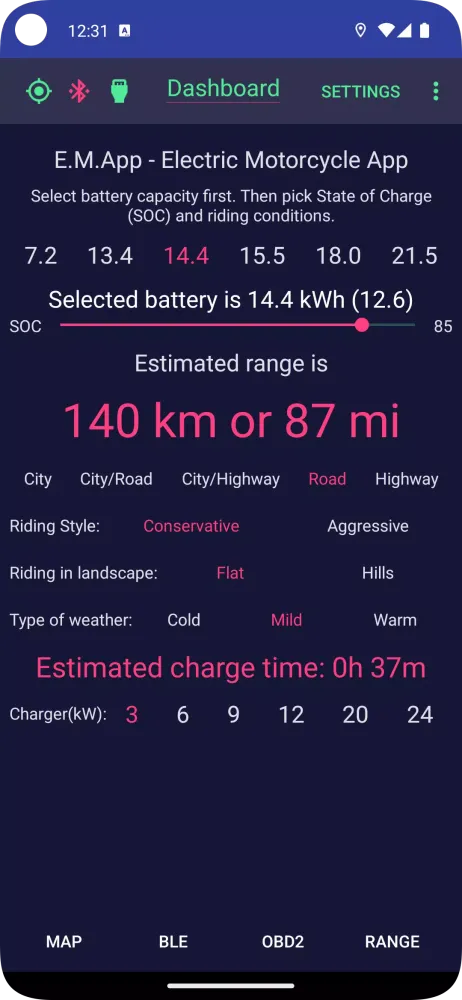 Energica BLE App應用截圖