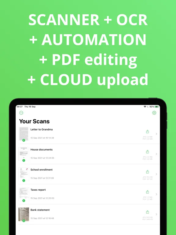 QuickScan Enterprise - OCR iPad  Screenshots