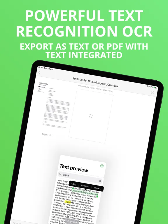 QuickScan Enterprise - OCR iPad  Screenshots