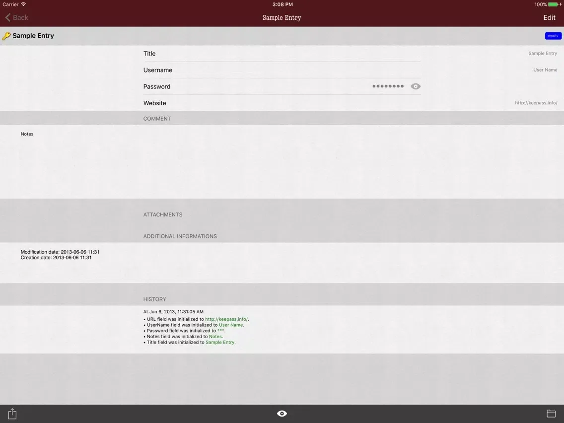 Скриншоты KyPass 3 - Keepass in sync iPad 