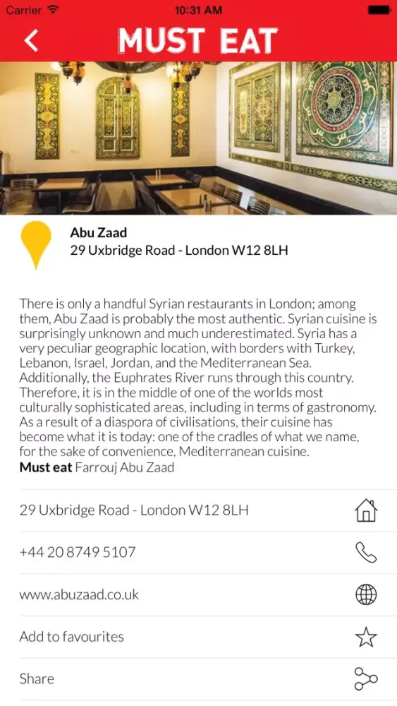 Capturas de tela do Must Eat London