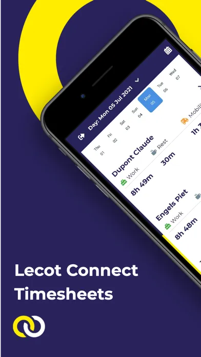 Captures d'écran de Lecot Connect Timesheets