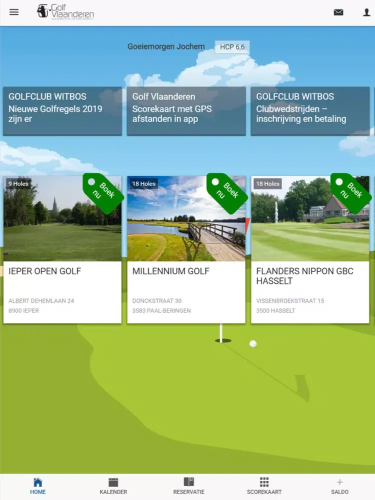 Golf Vlaanderen iPad  Screenshots