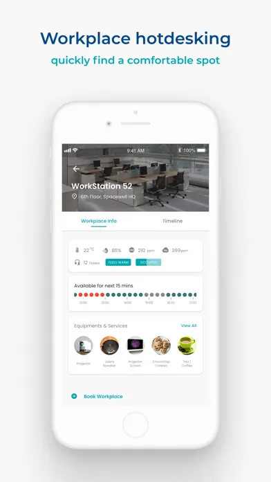 Zrzuty ekranu Spacewell Workplace