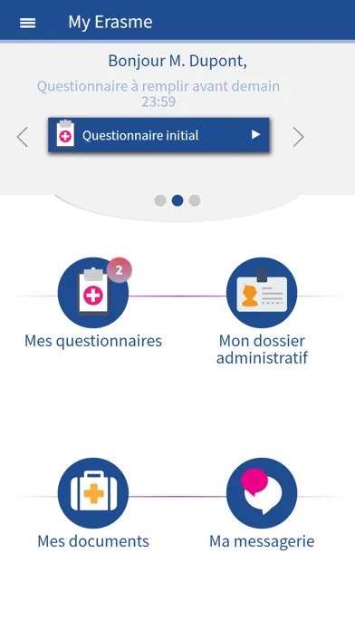 Captures d'écran de MyHUB Hôpital Universitaire