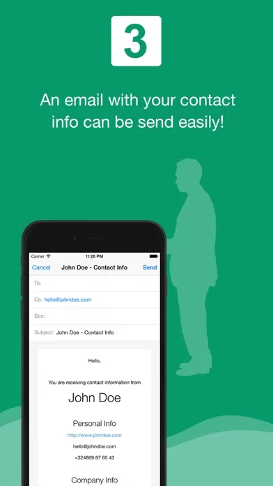 Capturas de tela do Contact Info - Digital name card: business or personal. - Reader included.