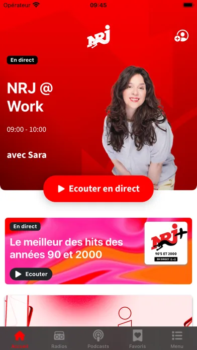 Capturas de tela do NRJ Belgique