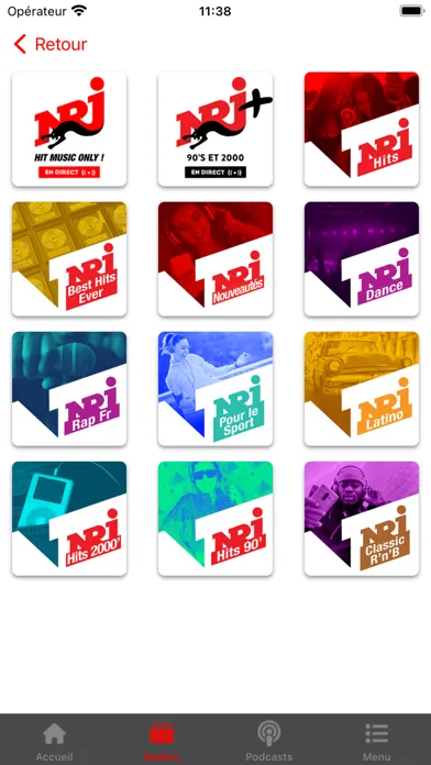 Capturas de tela do NRJ Belgique