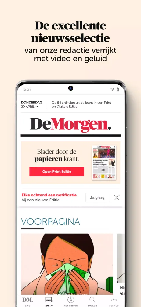 Captures d'écran de De Morgen