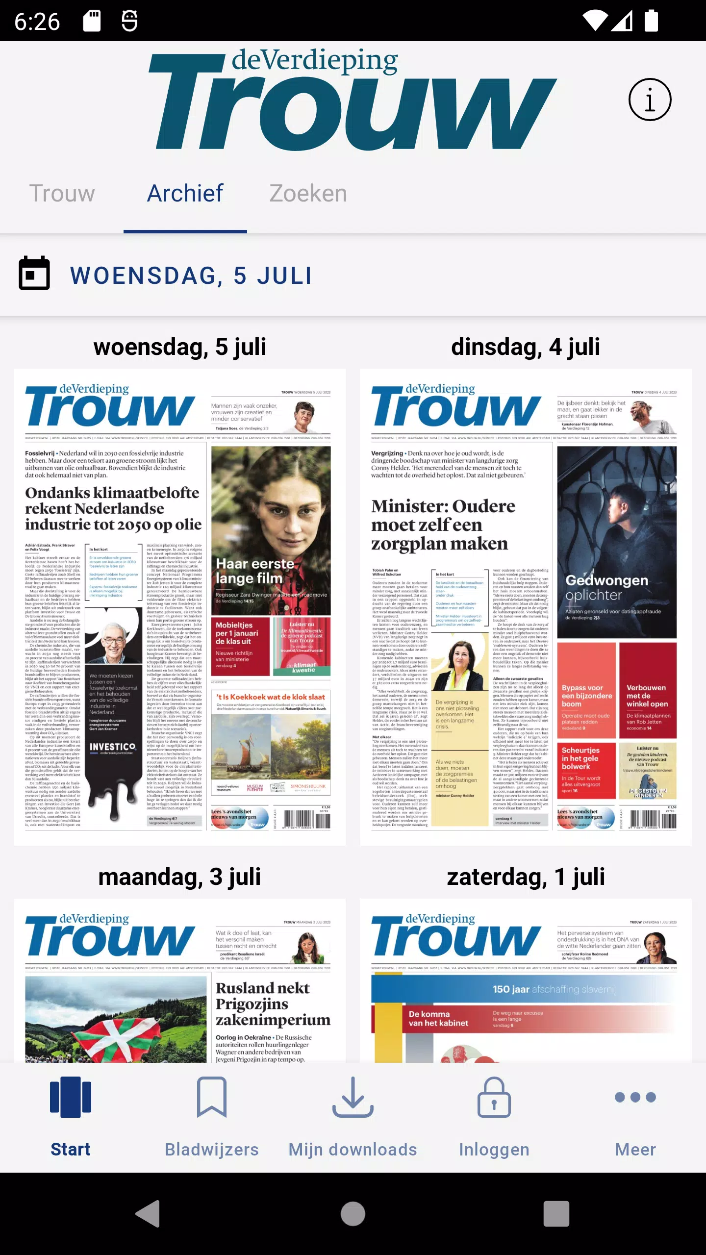 Trouw digitale krantscreenshot dell'app2