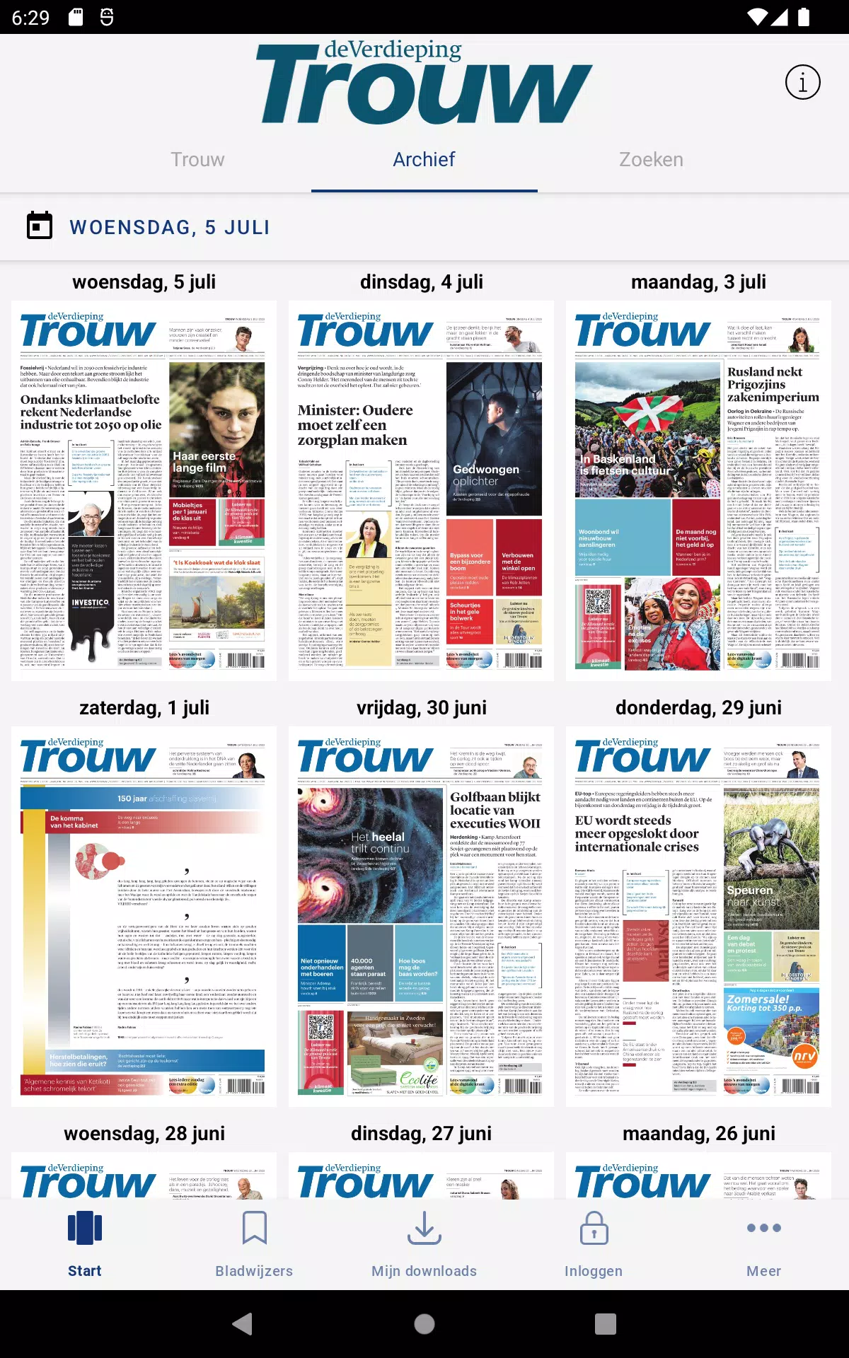 Trouw digitale krantscreenshot dell'app7