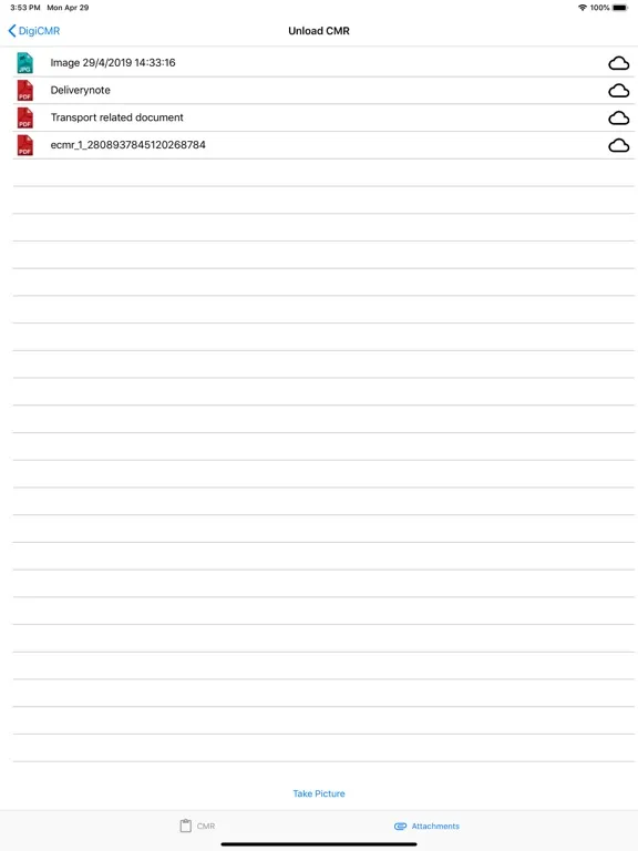 Capturas de tela do DigiCMR Integration iPad 