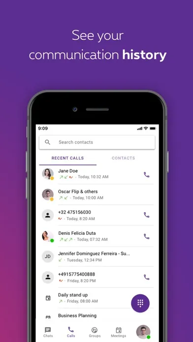 Tangkapan skrin Proximus Webphone