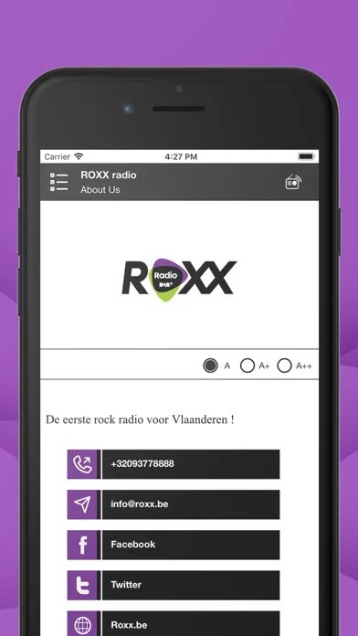 Captures d'écran de ROXX radio