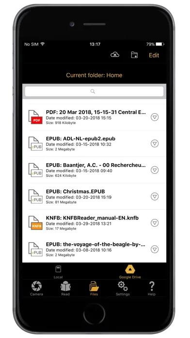 Capturas de tela do OneStep Reader Multi