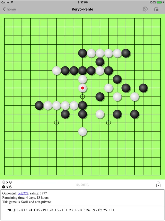 Tangkapan layar Pente Live iPad 