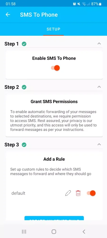 Скриншоты Forward SMS