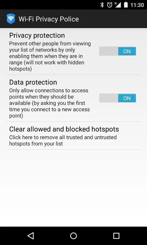 Wi-Fi Privacy Police Screenshots